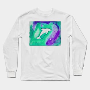 Dolphin in green Long Sleeve T-Shirt